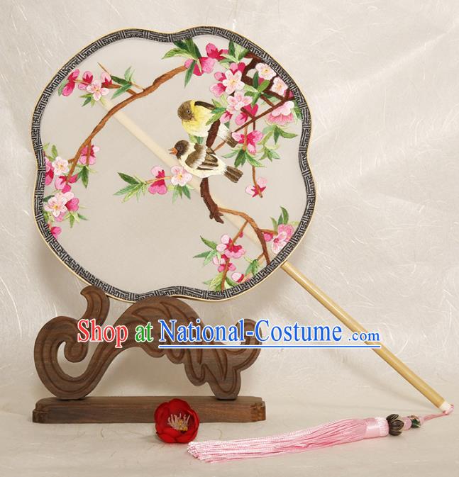 China Traditional Song Dynasty Princess Fan Classical Embroidered Palace Fan Handmade Silk Fan