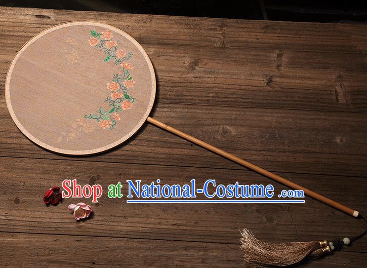 China Handmade Silk Fan Traditional Song Dynasty Princess Circular Fan Classical Palace Fan