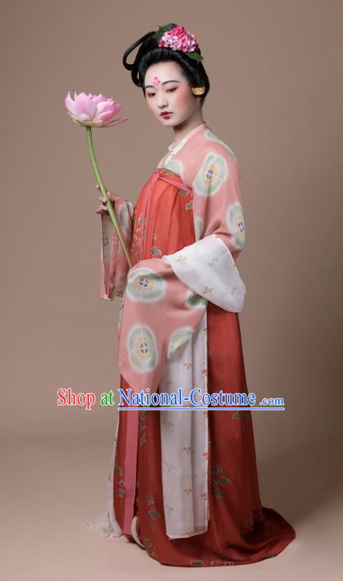 China Traditional Tang Dynasty Palace Lady Replica Costumes Ancient Court Woman Hanfu Dress