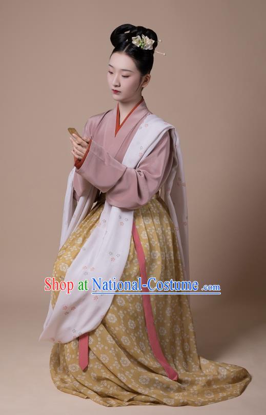 China Traditional Song Dynasty Court Maid Replica Costumes Ancient Palace Lady Hanfu Dress Clothing