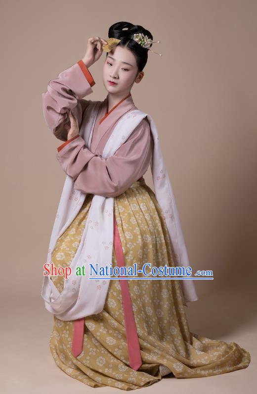 China Traditional Song Dynasty Court Maid Replica Costumes Ancient Palace Lady Hanfu Dress Clothing