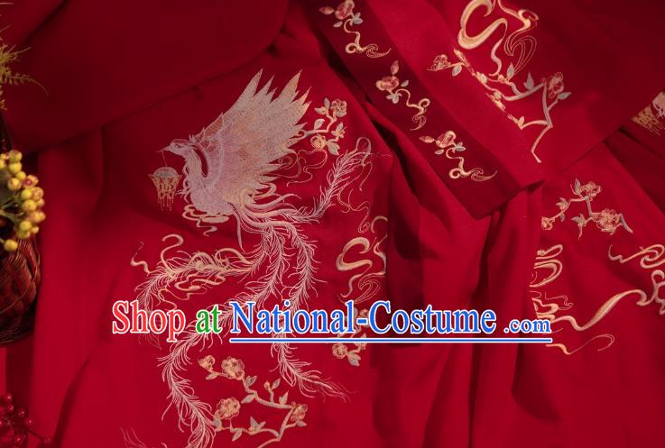 China Ancient Princess Red Hanfu Dress Traditional Ming Dynasty Wedding Costumes Complete Set