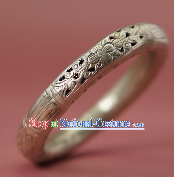 Chinese National Silver Carving Bracelet Traditional Wristlet Accessories