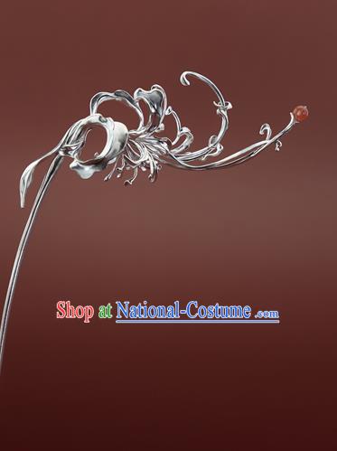 Chinese National Silver Manjusaka Hair Stick Traditional Cheongsam Hairpin Hair Accessories