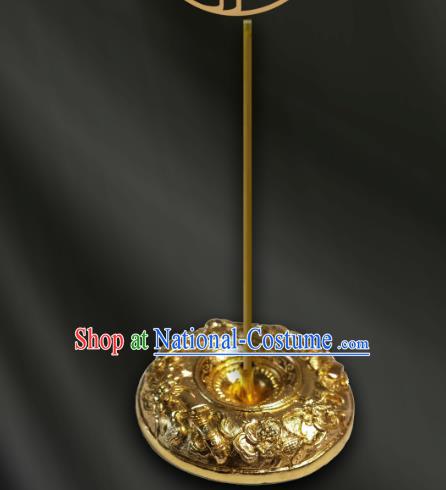 Chinese Traditional Incense Pedestal Carving Eight immortals Golden Censer