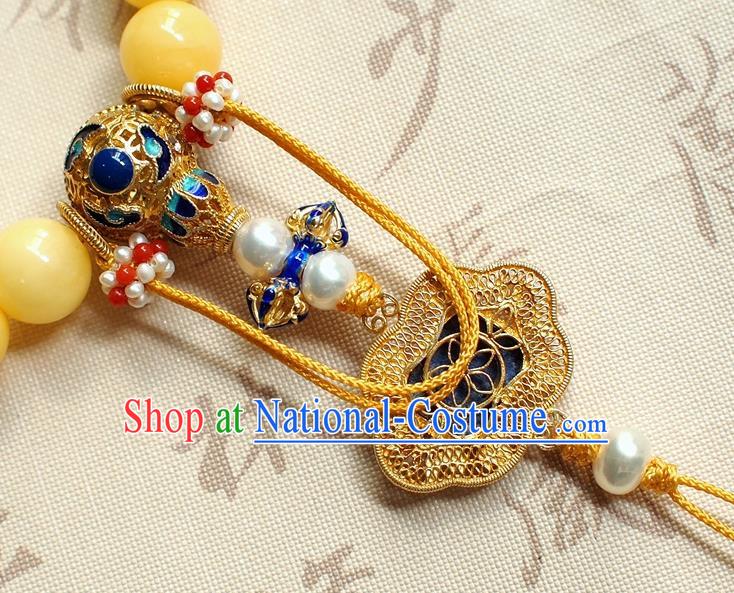 Chinese National Cheongsam Beeswax Brooch Traditional Qing Dynasty Lapis Bracelet