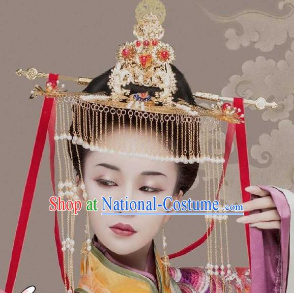 Chinese Han Dynasty Queen Hair Accessories Ancient Empress Hair Crown Full Set