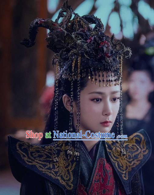 Chinese Drama The Honey Sank Like Frost Hair Accessories Ancient Goddess Queen Jin Mi Wedding Hair Crown