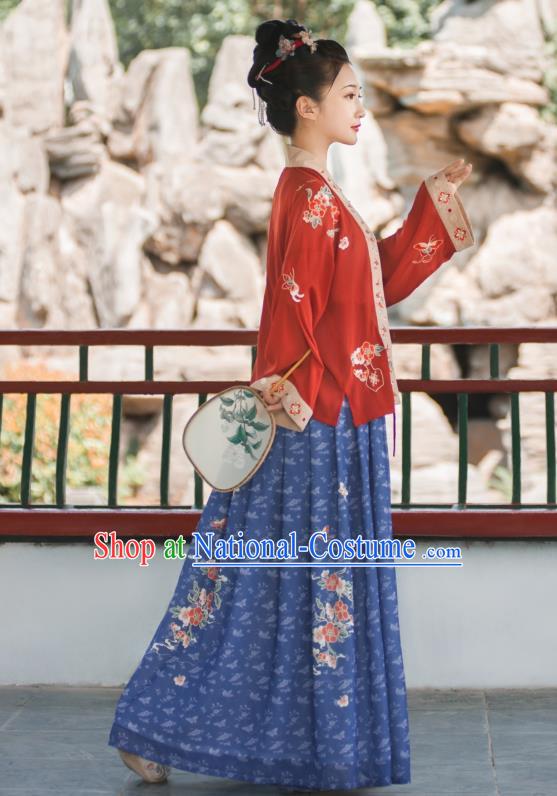 China Traditional Song Dynasty Imperial Concubine Embroidered Clothing Ancient Court Woman Hanfu Garment