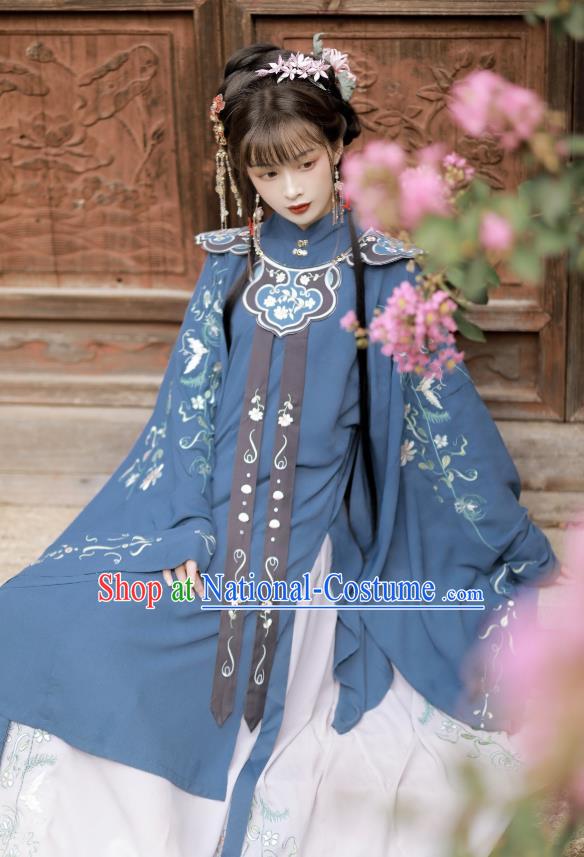 Traditional China Ming Dynasty Young Beauty Costumes Ancient Noble Lady Hanfu Dress Clothing