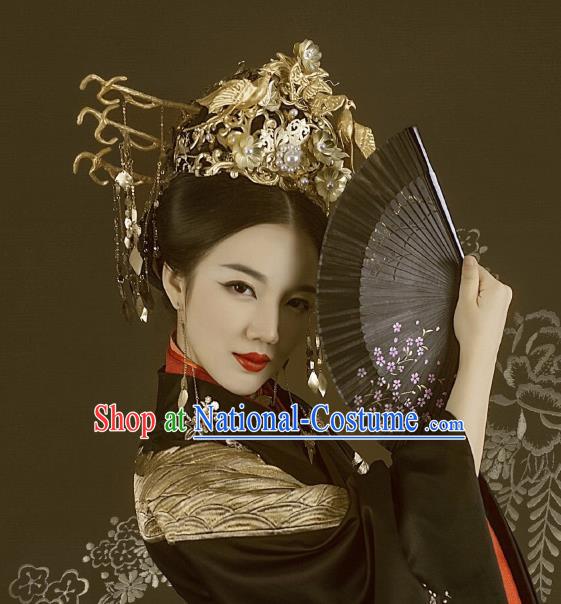 Chinese Ancient Queen Hair Accessories Legend Of Fu Yao Golden Hair Crown Complete Set