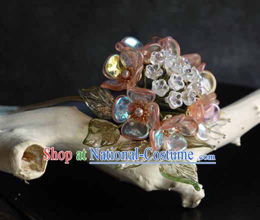 Chinese Ancient Imperial Concubine Hairpin Traditional Ming Dynasty Hydrangea Hair Stick