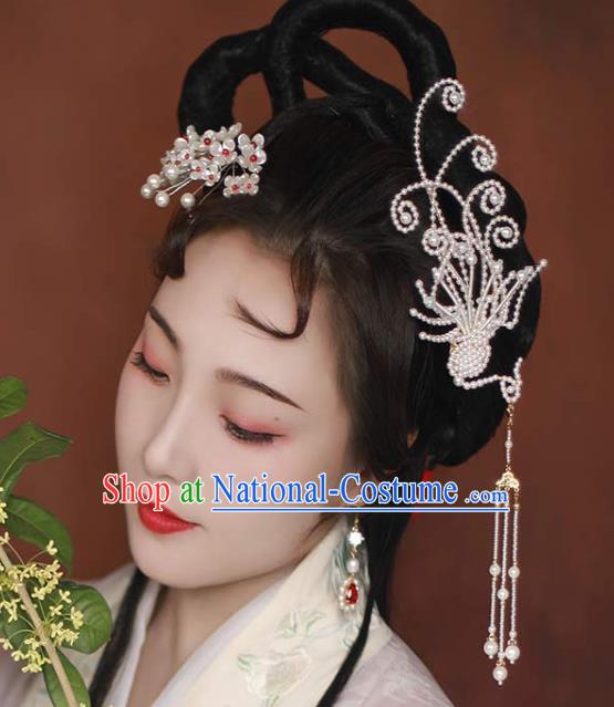 Chinese Traditional Ming Dynasty Princess Phoenix Tassel Hair Stick Ancient Noble Lady Hairpin