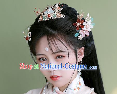 Chinese Ancient Princess Shell Flowers Hairpin Traditional Ming Dynasty Hair Stick