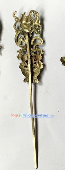 Chinese Ancient Court Woman Silver Hairpin Traditional Qing Dynasty Queen Cloisonne Flowerpot Hair Stick