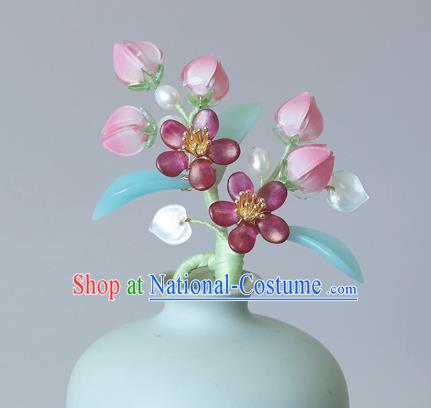 Chinese Traditional Hanfu Hair Accessories Hairpin Ancient Princess Peach Blossom Hair Stick