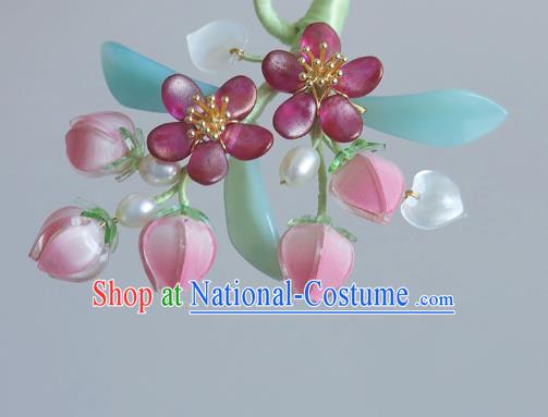 Chinese Traditional Hanfu Hair Accessories Hairpin Ancient Princess Peach Blossom Hair Stick