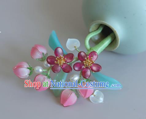 Chinese Traditional Hanfu Hair Accessories Hairpin Ancient Princess Peach Blossom Hair Stick