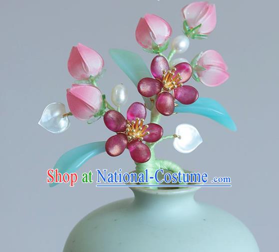 Chinese Traditional Hanfu Hair Accessories Hairpin Ancient Princess Peach Blossom Hair Stick