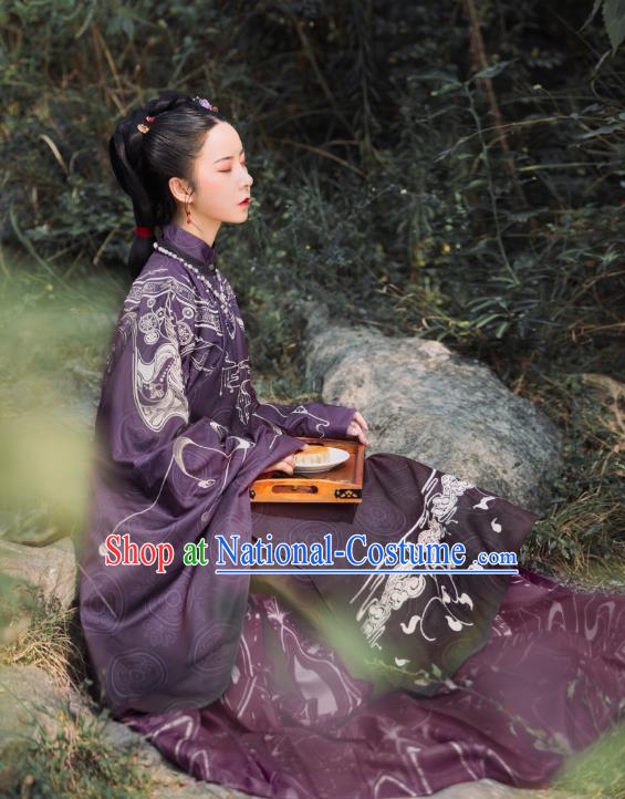 China Ancient Court Woman Hanfu Costumes Traditional Ming Dynasty Imperial Countess Historical Clothing