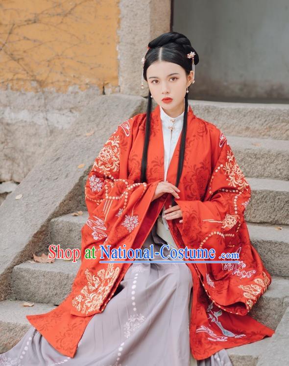 China Traditional Ming Dynasty Court Beauty Historical Clothing Ancient Young Mistress Hanfu Costumes