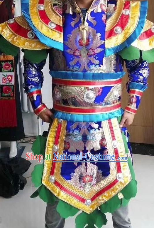 Chinese Zang Nationality King Costumes Tibetan Ethnic Minority Stage Performance Clothing