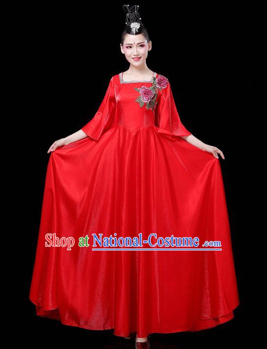 China Spring Festival Gala Opening Dance Modern Dance Clothing Woman Chorus Red Dress