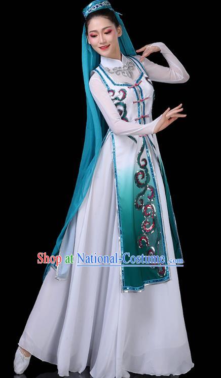 Chinese Ningxia Ethnic Woman Dress Traditional Hui Nationality Folk Dance Costume