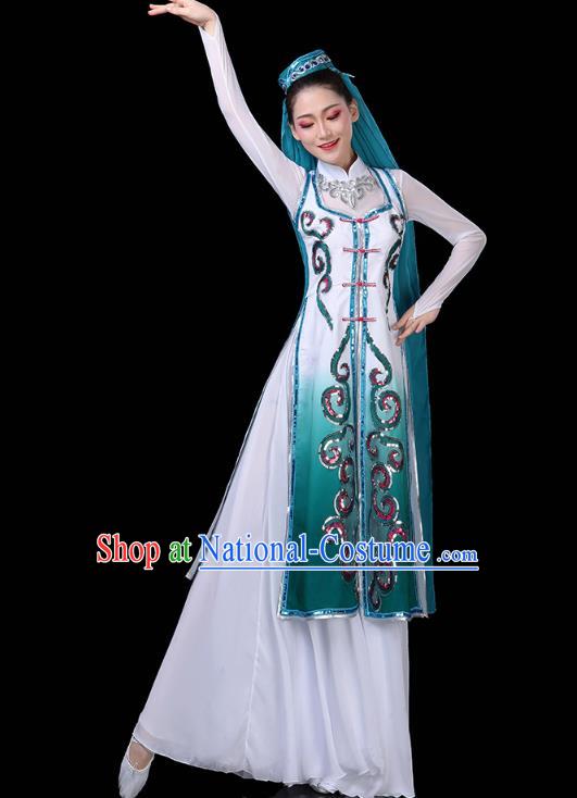 Chinese Ningxia Ethnic Woman Dress Traditional Hui Nationality Folk Dance Costume