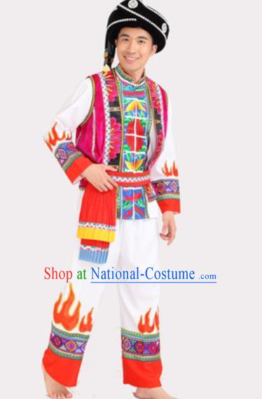 Chinese Traditional Yi Minority Stage Performance Outfits Ethnic Wedding Men Clothing