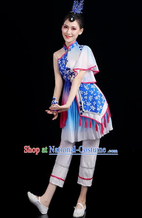 China Tea Picking Dance Outfits Folk Dance Clothing Traditional Stage Performance Costume