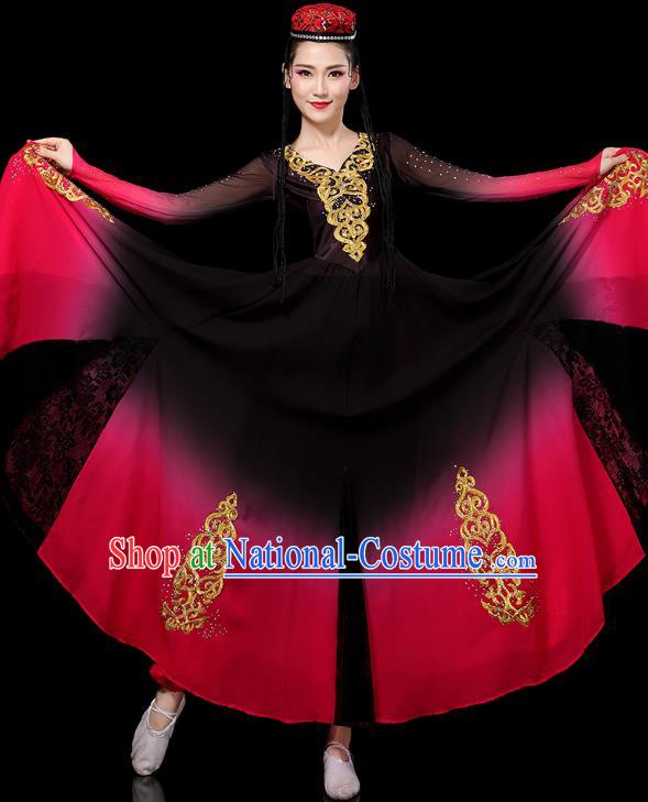 Chinese Uygur Ethnic Stage Performance Dress Traditional Xinjiang Nationality Minority Folk Dance Costumes