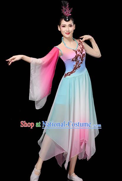 Chinese Group Dance Clothing Classical Dance Dress Traditional Umbrella Dance Performance Costume