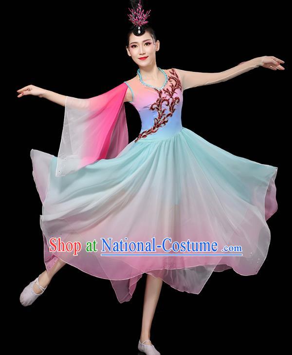 Chinese Group Dance Clothing Classical Dance Dress Traditional Umbrella Dance Performance Costume