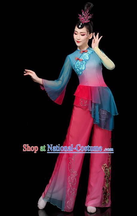 China Yangko Group Dance Clothing Traditional Fan Dance Costume Folk Dance Performance Outfits