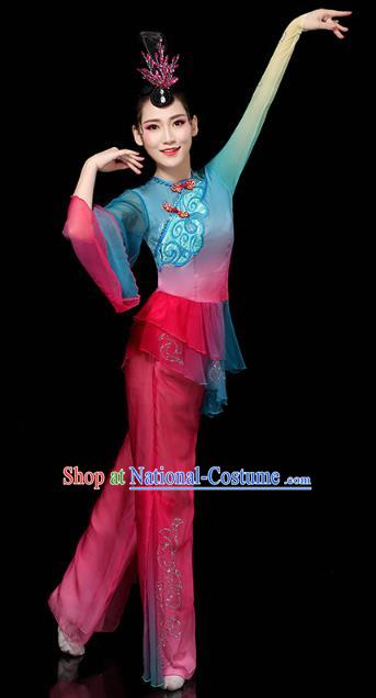 China Yangko Group Dance Clothing Traditional Fan Dance Costume Folk Dance Performance Outfits