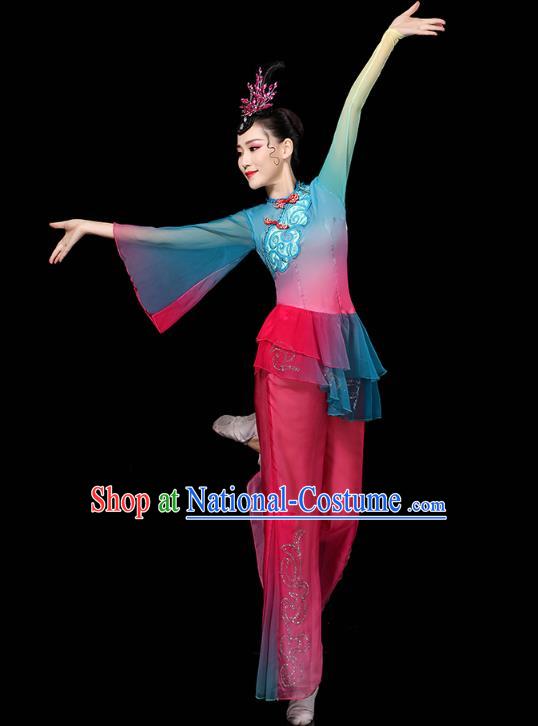 China Yangko Group Dance Clothing Traditional Fan Dance Costume Folk Dance Performance Outfits