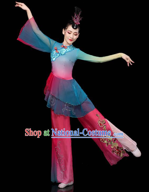 China Yangko Group Dance Clothing Traditional Fan Dance Costume Folk Dance Performance Outfits