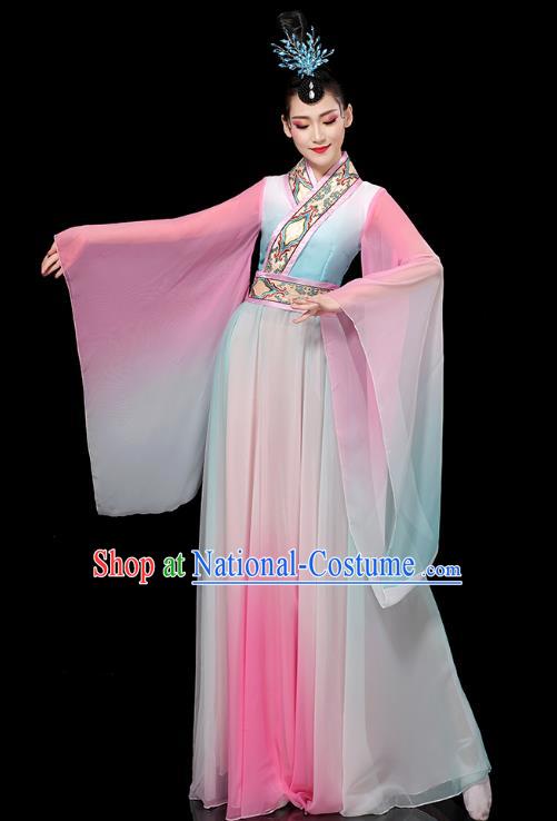 Chinese Umbrella Dance Clothing Classical Dance Wide Sleeve Dress Traditional Stage Performance Uniforms