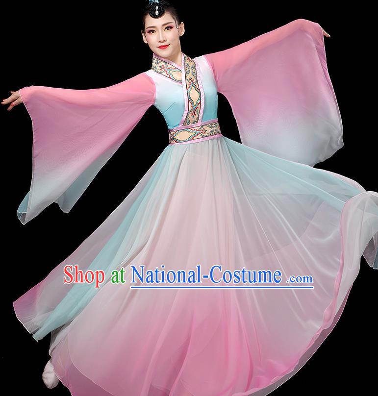 Chinese Umbrella Dance Clothing Classical Dance Wide Sleeve Dress Traditional Stage Performance Uniforms