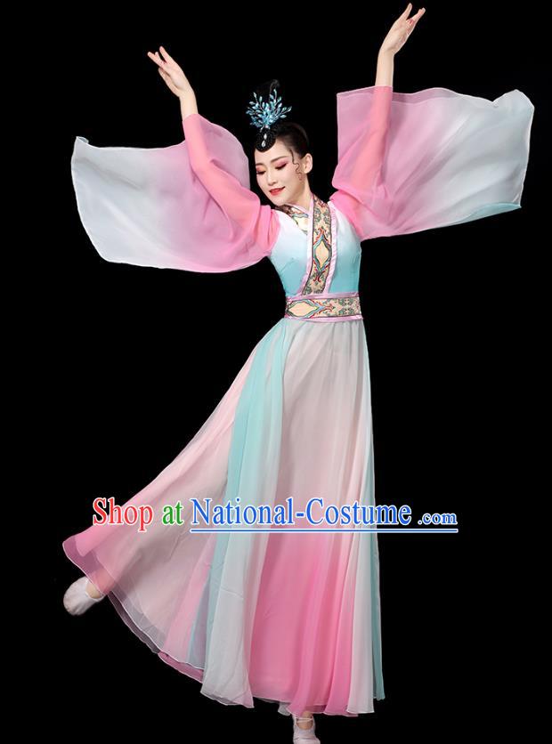 Chinese Umbrella Dance Clothing Classical Dance Wide Sleeve Dress Traditional Stage Performance Uniforms