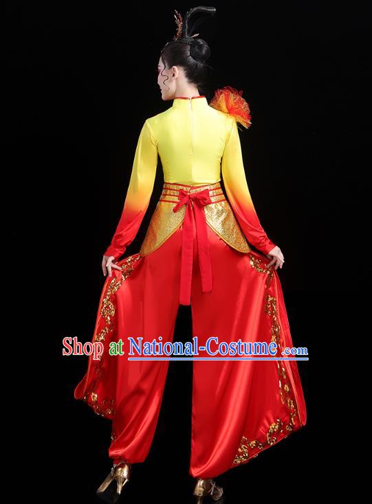 China Traditional Folk Dance Drum Dance Outfits New Year Yangko Dance Performance Clothing