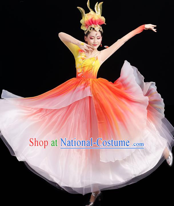 China Woman Modern Dance Clothing Spring Festival Gala Opening Dance Chorus Group Dress