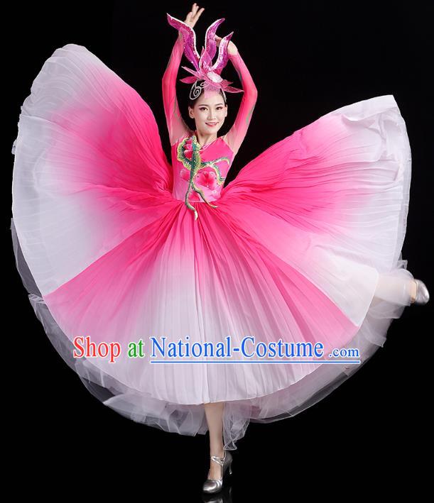 China Spring Festival Gala Opening Dance Rosy Dress Flower Dance Stage Performance Clothing