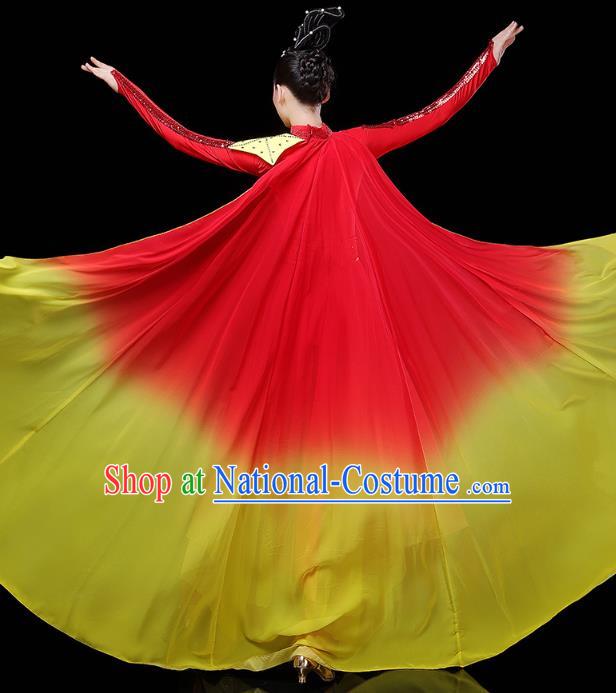 China Woman Chorus Modern Dance Clothing Spring Festival Gala Opening Dance Performance Red Dress