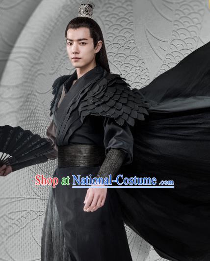 China Ancient Swordsman Black Costumes Drama Oh My Emperor Royal Highness Beitang Moran Xiao Zhan Clothing