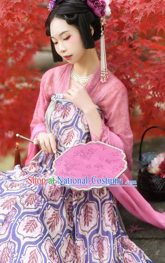 China Ancient Palace Lady Hanfu Dress Traditional Tang Dynasty Young Woman Historical Costumes