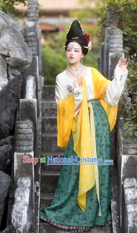 Traditional China Tang Dynasty Court Lady Historical Costumes Ancient Imperial Consort Hanfu Dress