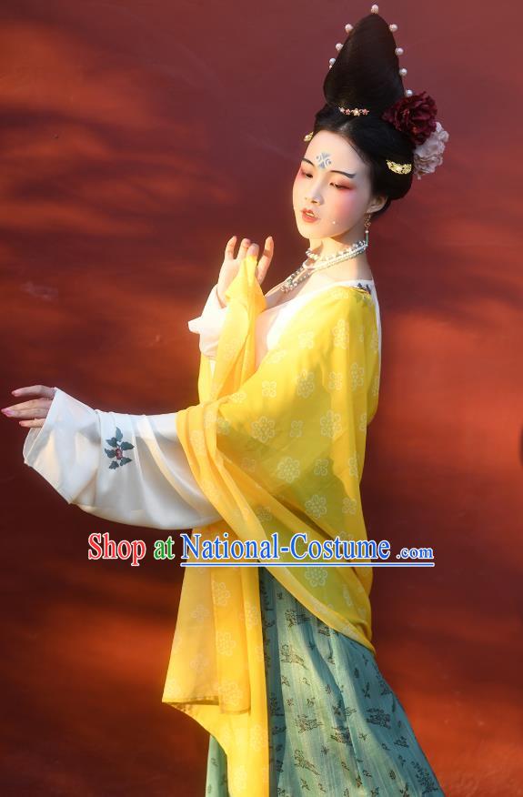 Traditional China Tang Dynasty Court Lady Historical Costumes Ancient Imperial Consort Hanfu Dress