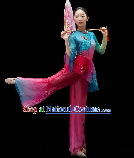 China Yangko Dance Clothing Traditional Folk Dance Umbrella Dance Performance Outfits